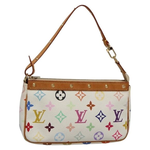 LOUIS VUITTON Monogram Multicolor Pochette Pouch White M92649 LV Auth 131818 - Picture 1 of 16